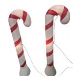 2 VTG Candy Cane Blowmolds