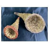 2 VTG Cornucopia Horn Baskets