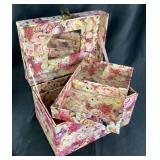 Vintage Jewelry Box/ Trunk Teddy Bears & Roses