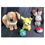 Pokemon Plush Collection: Eevee, Pikachu,