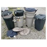 7 wheeled trash containers. Rubbermaid Roughneck