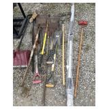 Tools: shovels, rakes, brooms