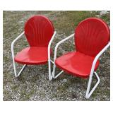 2 metal patio chairs