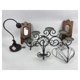 Lamp, Candle displays, metal, wood mirrored