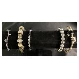 5 Designer Silver & Gold Tone Charm Bracelets &