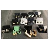12 Pair Gold & Silver Tone Designer Earrings