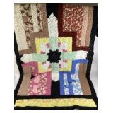78'x43' VTG Crochet Afghan Blanket Multicolor