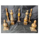 Wood Finials in Assorted Shapes, Turned Designs