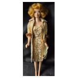 1960s Barbie Doll With Gold Dress, Fur Trim Coat