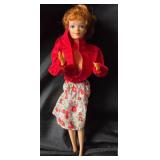 Mattel 1966 Barbie Doll With Red Top, Floral Skirt