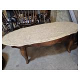 French Provincial Coffee Table Featuring A Shaped