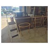 Folding Step Ladder, Quilting/Embroidery Hoop &