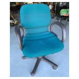 Teal Upholstered Office Chair With Casters