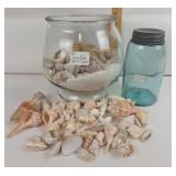 Seashells, Starfish & Blue Ball Jar