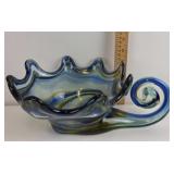 Abstract Blown Glass Art Tray