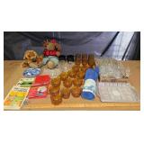 Moose Plush, Smoke Detector, Tiara Amber Cups