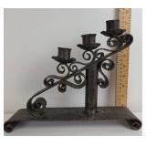 Wrought Iron Three Tier Scroll Candle Holder