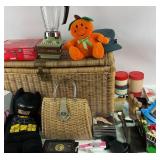 Wicker Basket, Plush Toys, Blender,