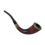 Silver Stamped Wooden Calabash Pipe with