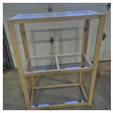 Wood Display Unit With Glass Shelves 15 in. X 35