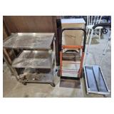 Metal Rolling Cart With 2 Shelves Below, Metal