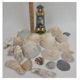 Thomas Kinkade Lighted Lighthouse, Real Seashells