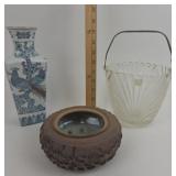 Gold Imari Vase, Pottery Bowl, Ice Bucket