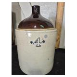4 Gallon Two-Tone Stoneware Whiskey Jug