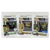 3 DC Funko Pops