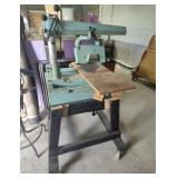 DeWalt Radial Arm Saw Mounted On Rolling Cart -