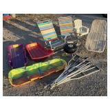 Weber Grill, Folding beach chairs, sleds, crutches