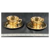 Homer Laughlin Eggshell 22K Gold Cup Saucer Set