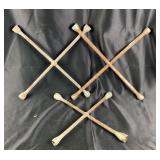 Automotive Lug Wrenches, Cross-Shaped, Set of 3