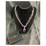 Park Lane Rock On Necklace with Purple Pendant