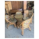 5-Piece Rattan Dining Set Featuring Four Swivel