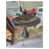 Birdbath Black With Feeder On Top