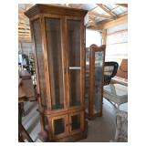 Wooden Lighted Curio Cabinet With Glass Shelves