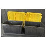 4 Black Plastic Storage Containers w/ Lids
