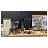 Household Baskets, Books, Shop-Vac, Framed Print