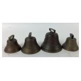 Four Metal Chiantel Fondeur Bells