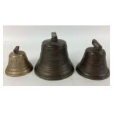 Three Metal Chiantel Fondeur Bells