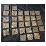 Pressed Metal Decorative Tiles with Floral Design