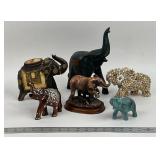 Decorative Elephant Figurine Assortment, 6 Pieces