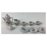 Porcelain Miniature Tea Set with Fruit Motif