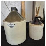 3 Gallon Two-Tone Stoneware Whiskey Jug Featuring