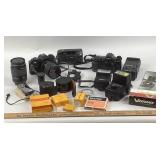 Canon, Nikon, Minolta Cameras, Lenses, Flashes Bun