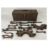 Metal Toolbox With Assorted Hand Tools