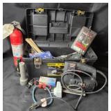 Stanley Tool Box, Skil Jigsaw, Fire Extinguisher