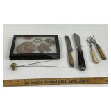 Old Cutlery, Hat Pins, and Metal Relics Group