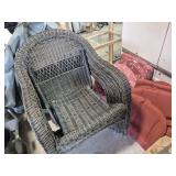Stacking Wicker Chairs (6) With Cushions &